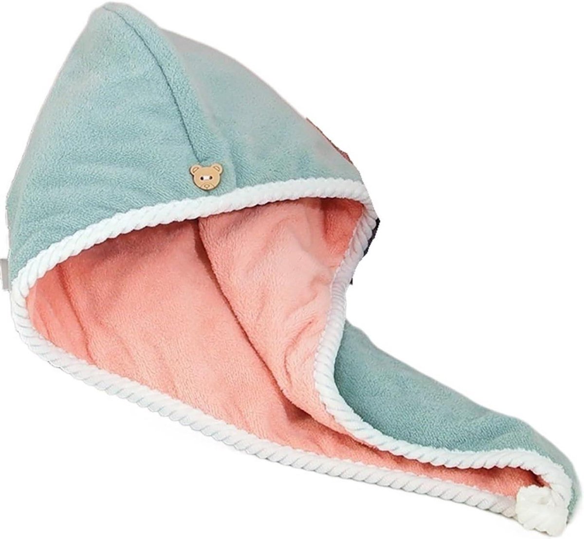 Haardroogkap - Douchemuts Doek - Haar Drogen - Super Absorberend - 60 x 40 cm - Roze Groen