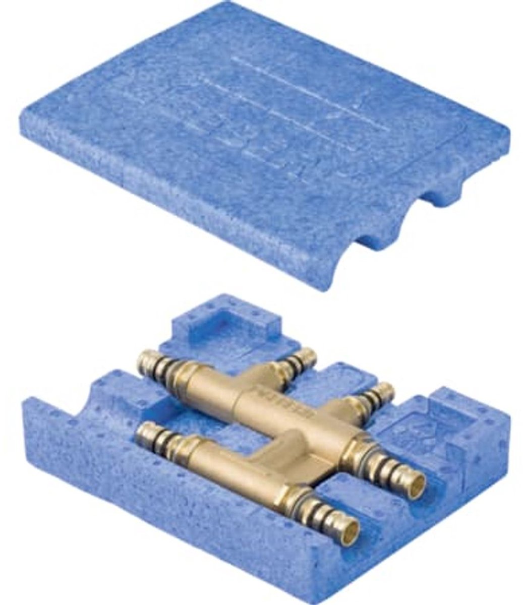 Geberit Mepla kruis-T-stuk met isolatiebox, DN 12 / 12 / 12, 611.319.00.5