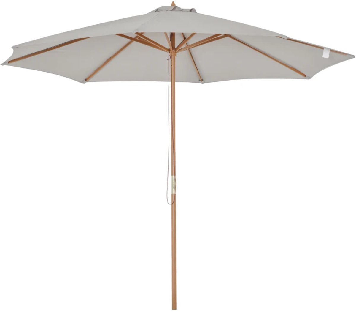Premium Parasol - Houten Tuinparasol - Stokparasol - Ø 300 cm - Strandparasol - Marktparasol - Kantelbaar & Verstelbaar - Weerbestendig - UV-Bestendig - Strand, Balkon, Terras & Tuin - Grijs