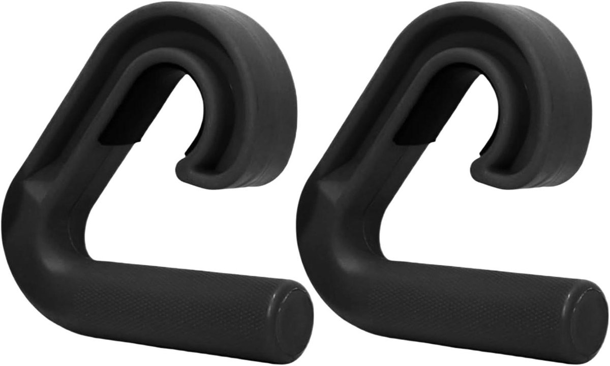 Optrek Grepen - Fitness Handgrepen - Kracht Training - 45/90 Graden Draaibaar - 13.3 x 13.3 x 3 cm - zwart