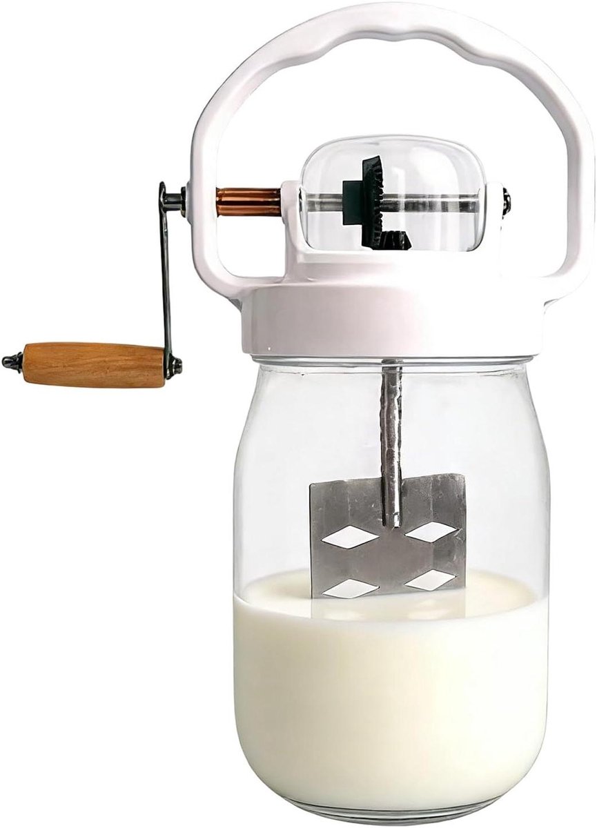 Handmixer Glazen Pot - Eierklopper Garde - Beslag Maken - Geen Stroom Nodig - 1500 ml - Niet gespecificeerd