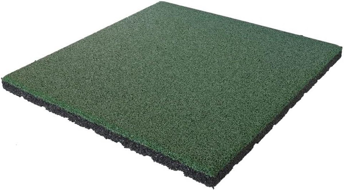 Rubberen Tegels - Vloerplaten - Veilige Ondergrond - Schokabsorberend - 1 m2 - Groen