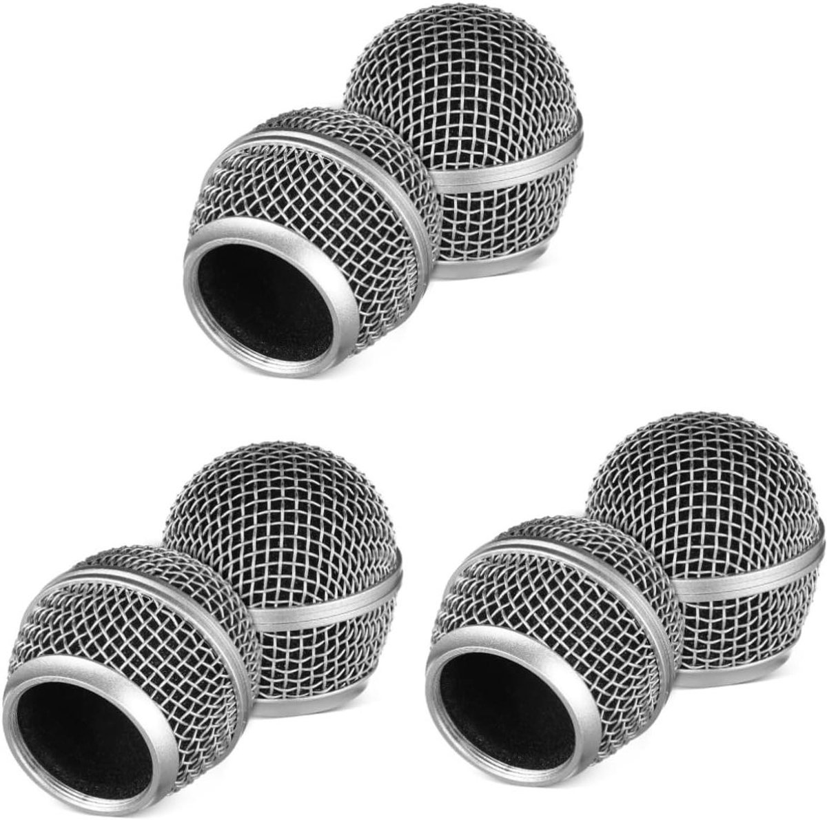 Microfoon Grilles - Vervangende Kappen - Geluid Opnemen - Set van 6 - Standaard Maat - Metaal