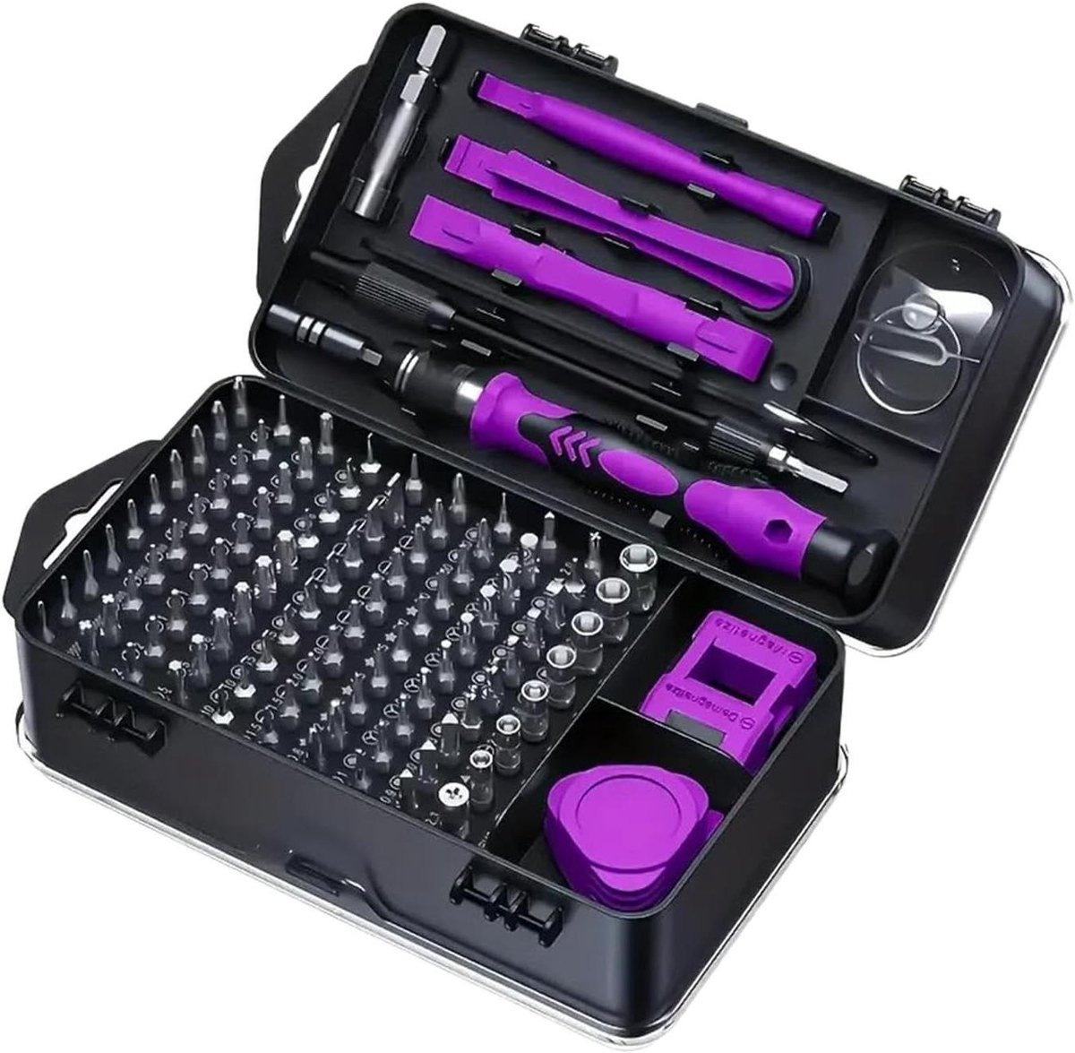 Precisie Schroevendraaier Set - Multifunctionele Schroevendraaier - Elektronica Repareren - Sterke Magnetische Grip - 115-in-1 - Paars