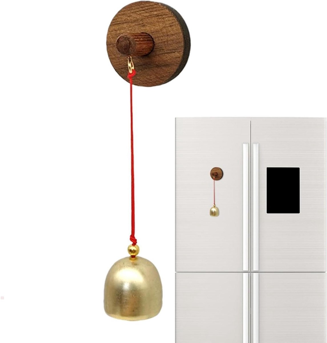 Winkelbel - Deurbel Hout - Ingang Signaleren - Zelfklevende Montage - 2.8 cm Diameter - Koper