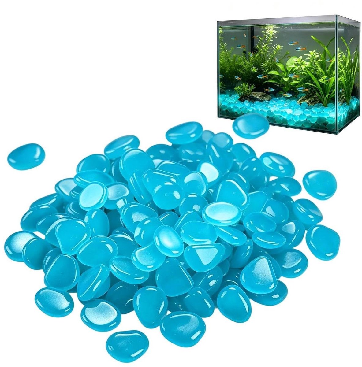 Gloeiende Tuinstenen - Decoratieve Kiezels - Tuin Verlichten - Absorbeert Zonlicht - 300 Stuks - Meerkleurig