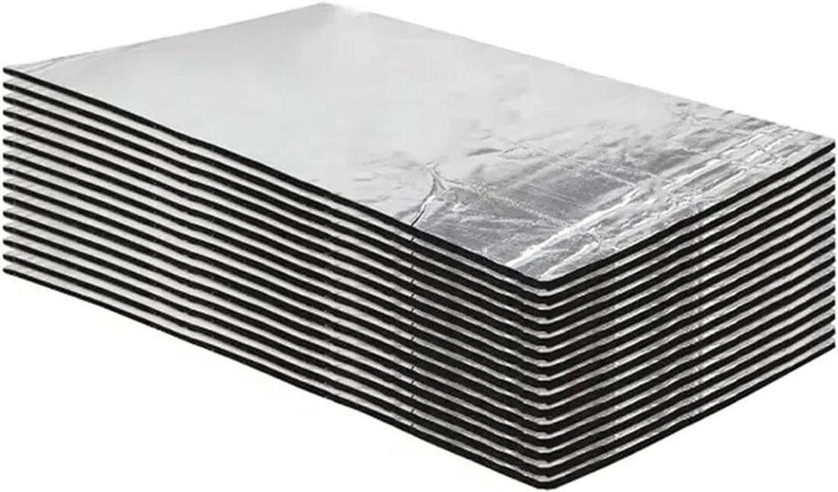 Geluidsisolatiemat Auto - Warmteisolatie Motorkap - Motor Geluiddemping - Vlamvertragend Materiaal - 15 Stuks - Aluminiumfolie