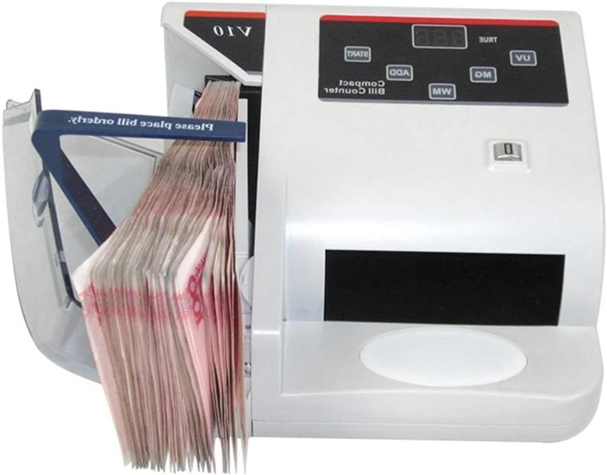Geldtelmachine - Bankbiljet teller - Snel geld tellen - Compact en lichtgewicht - One Size - One Color