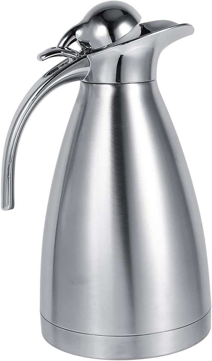 Thermoskan - Warme Dranken - Lang Warm Houden - Eénhandig Bedienbaar - 1.5 Liter - Zilver