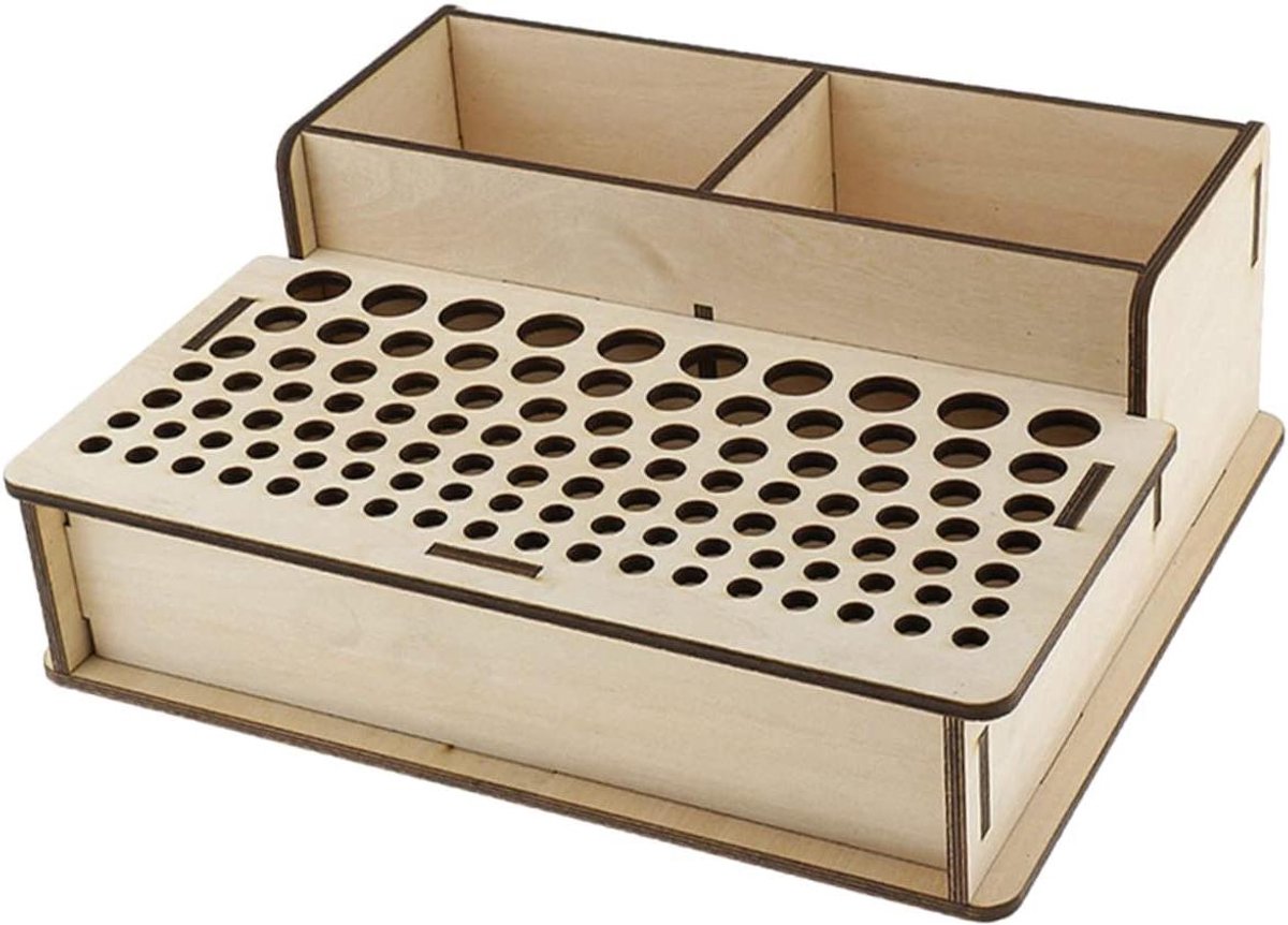 Houten Opberger - Werkplaats Organizer - Hobby Benodigdheden - Redelijk Ontwerp - 26 cm - Khaki