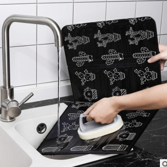 Opvouwbaar Spatscherm - Beschermend Paneel - Koken in Keuken - Oliebestendige Barrière - 325 x 84 cm - Zilverkleurig — afbeelding 3