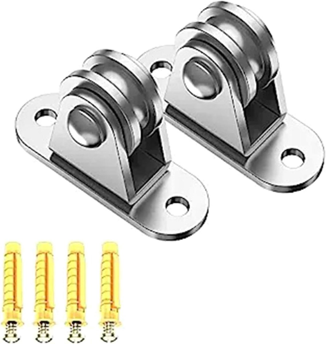Klein Katrolblok - Vlotte Wiel - Zware Taken - Stabiele Legering - 2 Stuks - Zilver