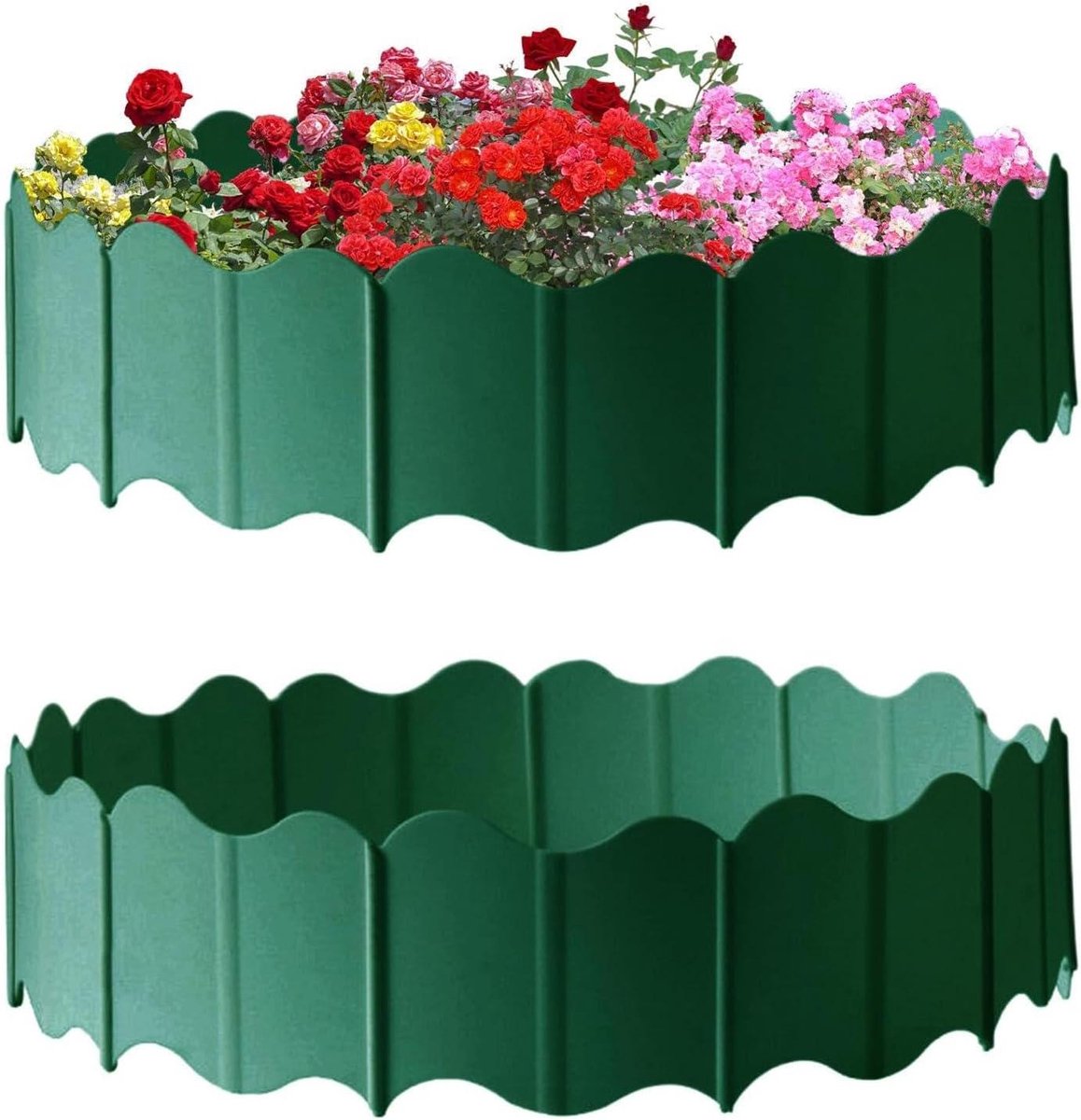 Tuinafrastering 20 Stuks - Decoratieve Borders - Tuinranden Creëren - Eenvoudig Plaatsbaar - 20x15 cm - Groen