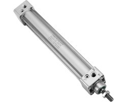 Pneumatische Cilinder - Luchtcilinder Dubbelwerkend - Industriële Automatisering - Enkele Stang - 32mm Boring 200mm Slag - Zilver