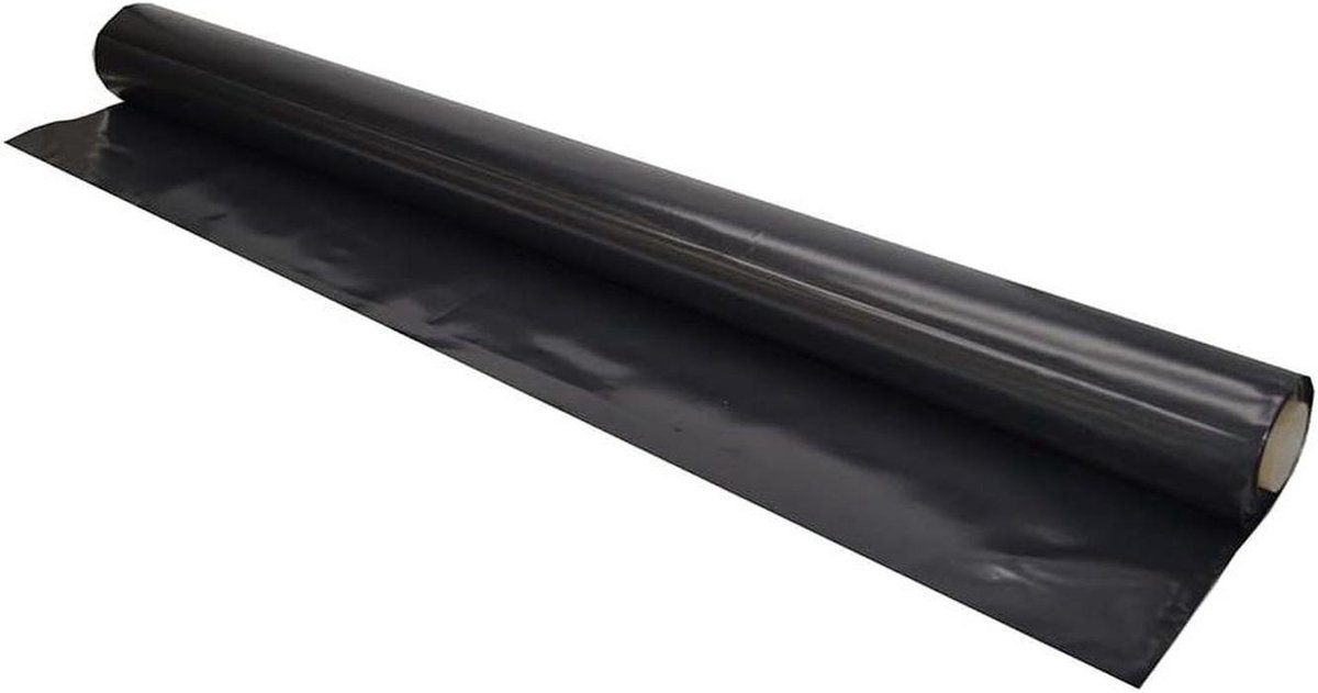 Plastic folie rol - Dampremmende folie - Isoleren en afdichten - Hoge dichtheid polyethyleen - 4 x 75 m - Zwart