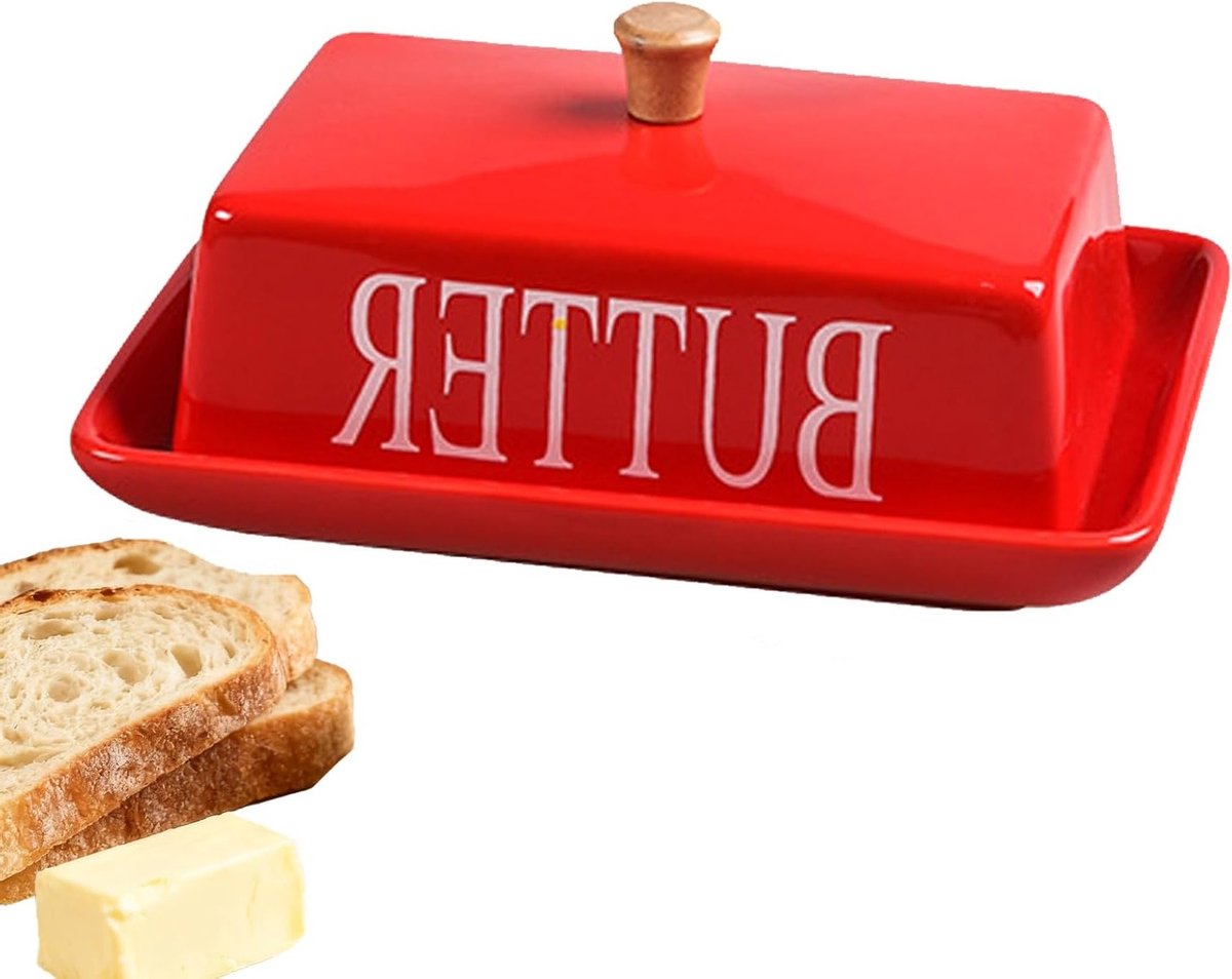 Ceramisch Botervlootje voor Zachte en Verse Boter, 18 x 13 x 8 cm, Ideaal voor Keuken en Tafeldecoratie