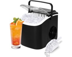 AHD® Ijsblokjesmachine - Ijsblokjesmachine Crushed Ice - Ijsblokjes Machine - Ijsblokjesmakers - Ijsmachine - Zwart - 23cm x 30cm x 29cm