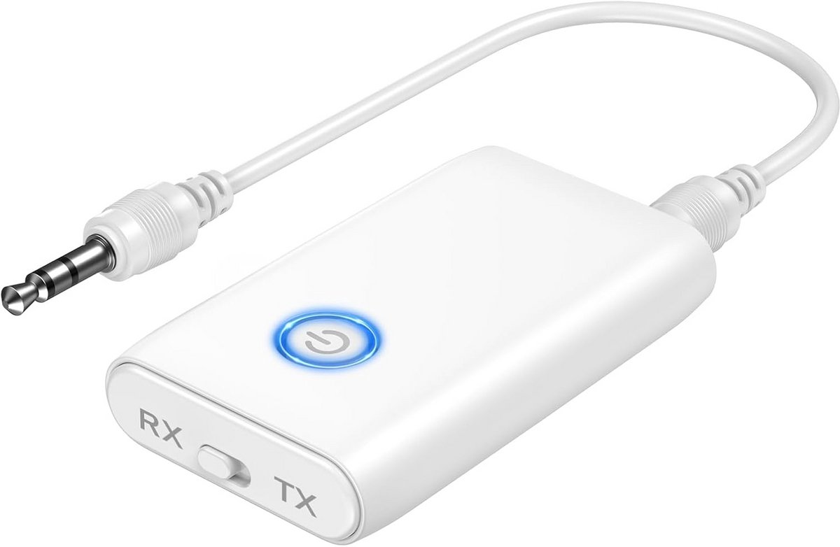Bluetooth Adapter - Audio Ontvanger - Muziek Streamen - 2-in-1 Functie - 10 Meter Bereik - Wit