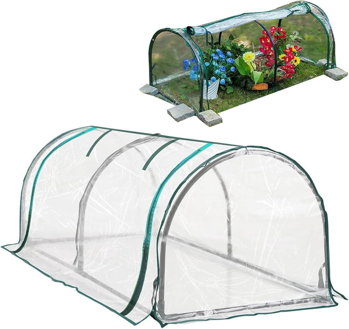 Tuinkas - Kweekkas - Planten Beschermen - Verbeterde Ventilatie - 130 x 60 x 50 cm - Groen