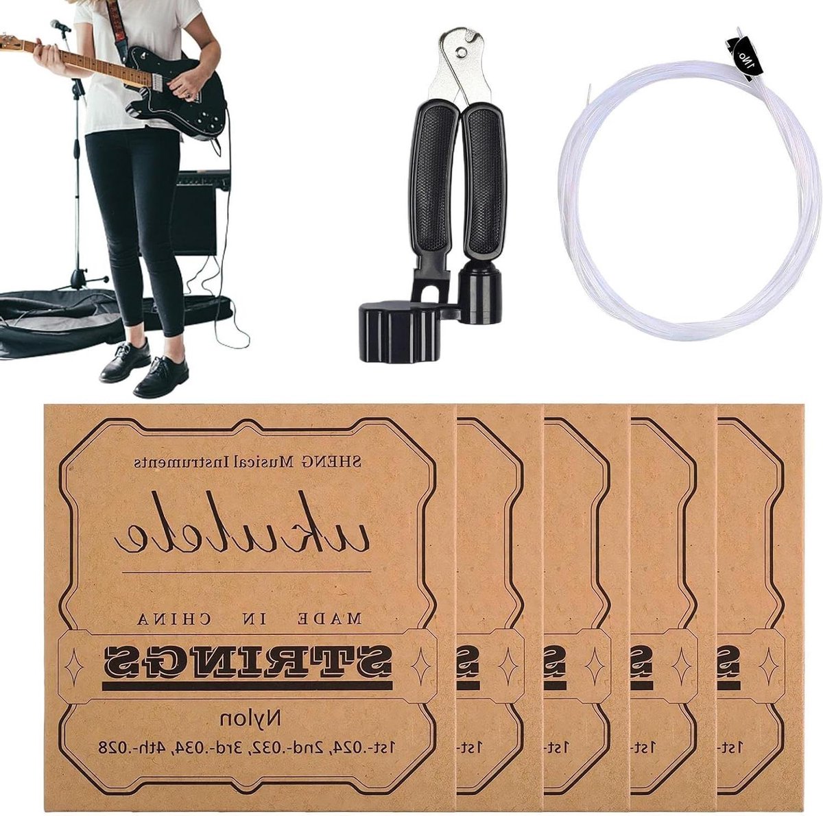 Ukelele Snaren - Nylon Sets - Muziek Oefenen - Erosiebestendig Ontwerp - 5 Sets - Nylon