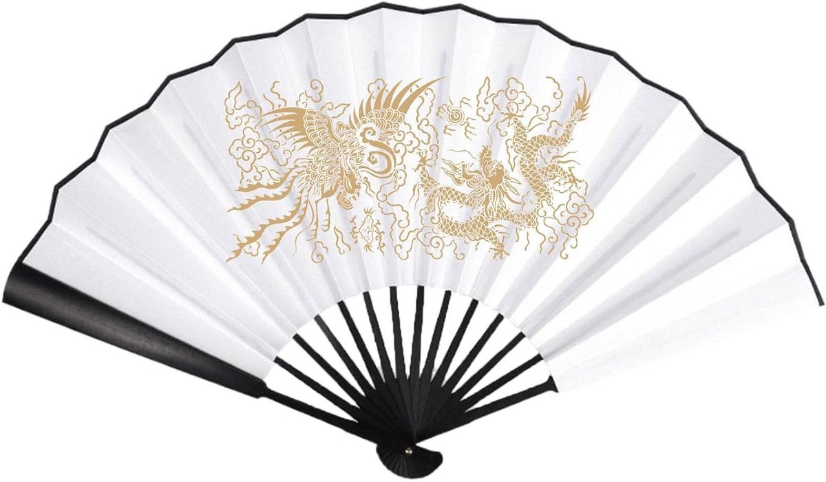 Zijden Vouwventilator - Dansventilator Rekwisiet - Dansen Decoreren - Waterdicht Zijdeoppervlak - 33x33cm - Wit