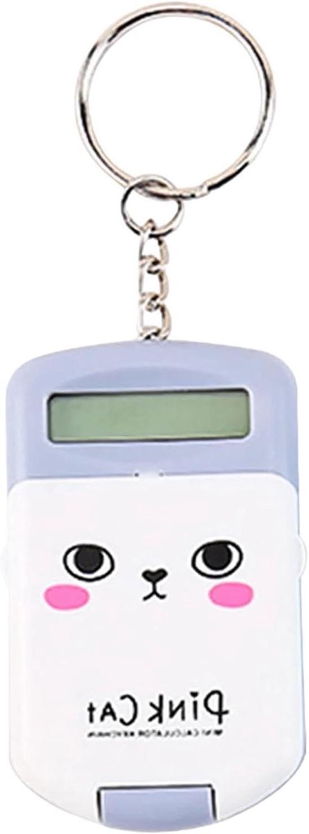 Rekenmachine Sleutelhanger - Mini Rekenmachine - Snelle Berekeningen - HD Display - 6.5 x 3.8 cm - Grijs