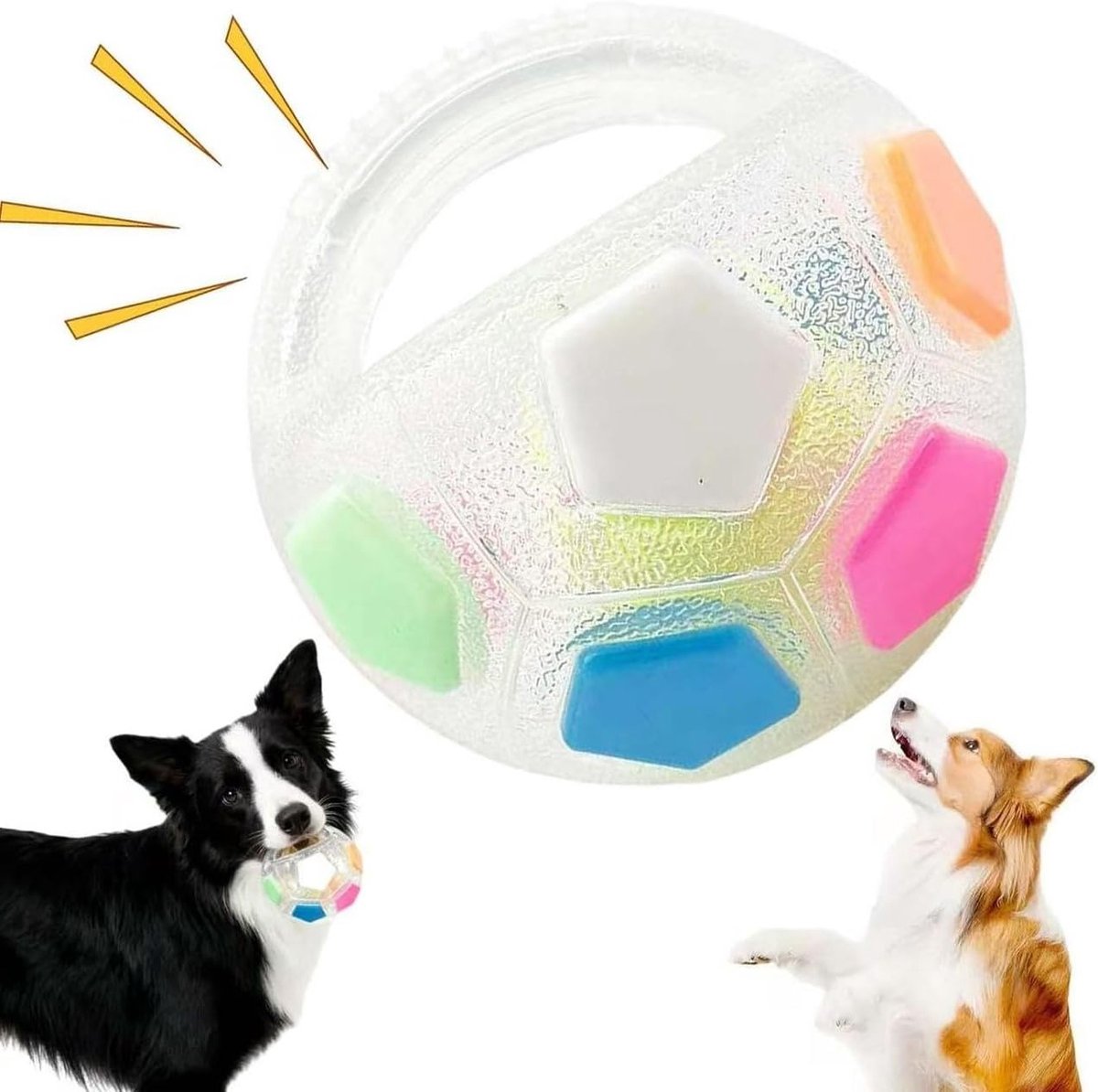 Interactieve Anti-Stress Bal voor Honden met Handvat, Duurzaam Rubber, Speelgoed voor Middelgrote en Grote Honden, Versterkt Kauwplezier en Vermindert Stress