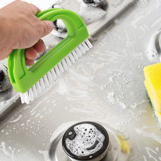 Set van 4 voegenreinigingsborstels - Nylon borstel voor grondige reiniging van tegels, badkamer en keuken van Merkloos	 — afbeelding 2