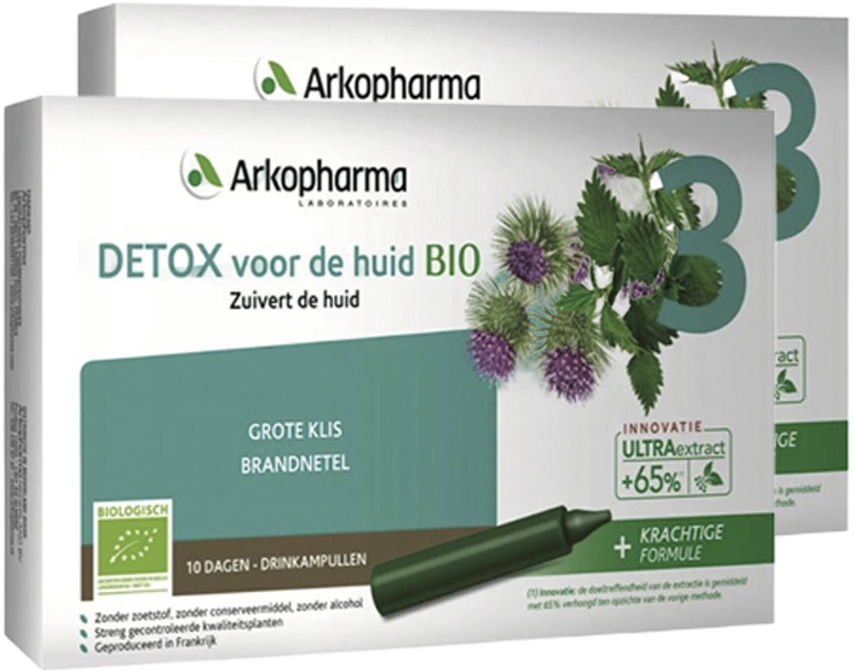 Arkopharma | Arkofluids BIO Detox Huid | 10 Ampullen 15ml | 2 stuks | 10 ampullen x 15ml