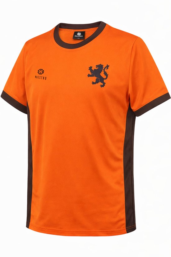 MAESTRO Oranje WK Shirt Nederland 2026 Kind Maat 170/176 - Voetbal Shirt Kleding - Nederlands Elftal Oranje Shirt 2026 - Zwart