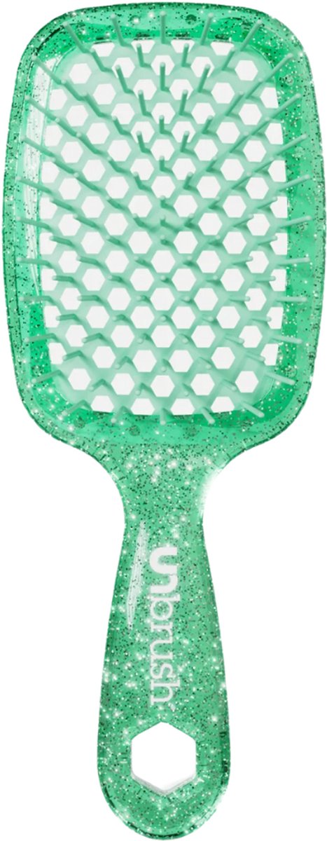 UNbrush Detangling Hair Brush Glitter - Turquoise
