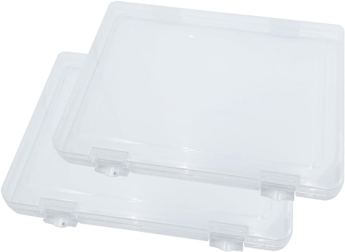 2 Stuks A4 Organizer Box, Rechthoekige Plastic Opbergdoos voor Sieraden en Spullen, Ideaal voor Thuis en Kantoor