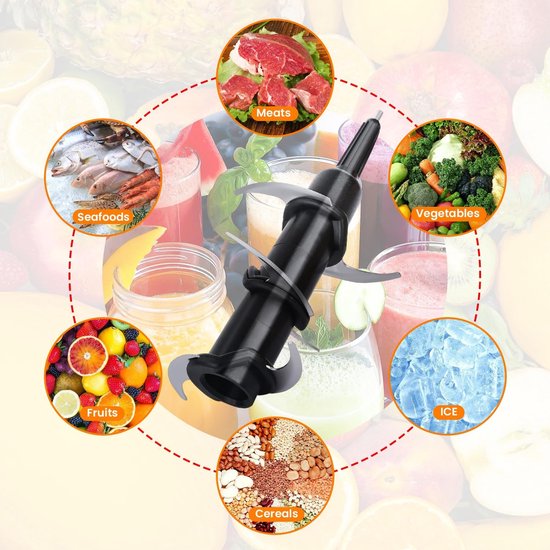 1 stuk - Blender Messen - Vervangende messen voor de blenderbeker - Blender Onderdelen met 6 messen - Zwarte vervangende blendermessen - Accessoires voor sapcentrifuges - Geschikt voor Ninja blenders van Merkloos — afbeelding 5