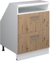 Vicco Rion Kast voor schuine wand – 60 x 81.6 cm met 2 laden, kastromp 60 cm diepte Artisanaal eiken