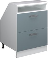 Vicco Rion Kast voor schuine wand – 60 x 81.6 cm met 2 laden, kastromp 60 cm diepte Blauw-grijs