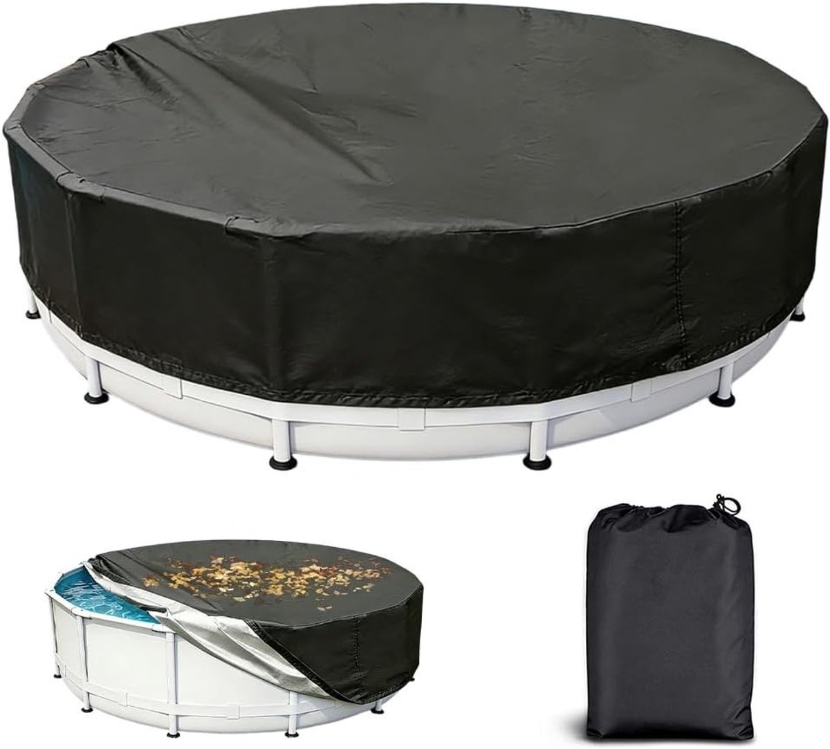 Ronde zwembadafdekking 122 x 30 cm - Beschermende tarpaulin - Houdt uw zwembad schoon - Ideaal voor buitengebruik - ShopVlot