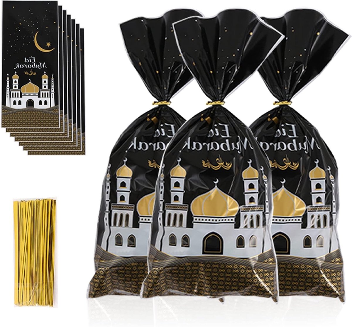 Eid Mubarak Geschenktassen voor Ramadan, Perfecte Bayram Cadeauverpakking, Versierde Tassen met 100 Gouden Sluitingen voor Feestelijke Gelegenheden