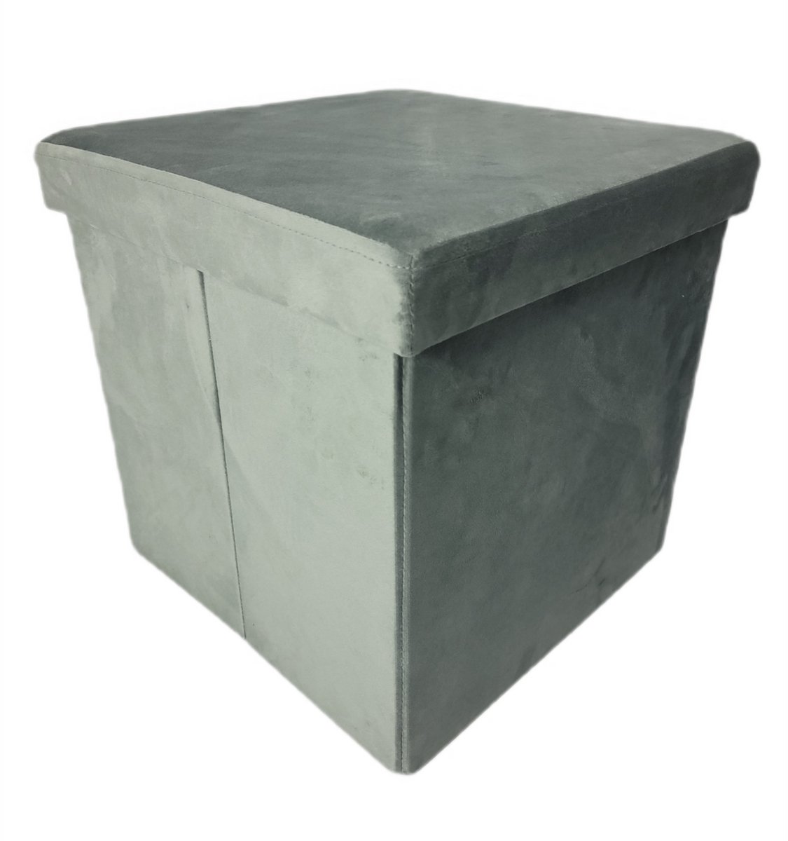 BEGRYF - Opbergpoef - lichtgrijs - met deksel - 38x38x37 cm