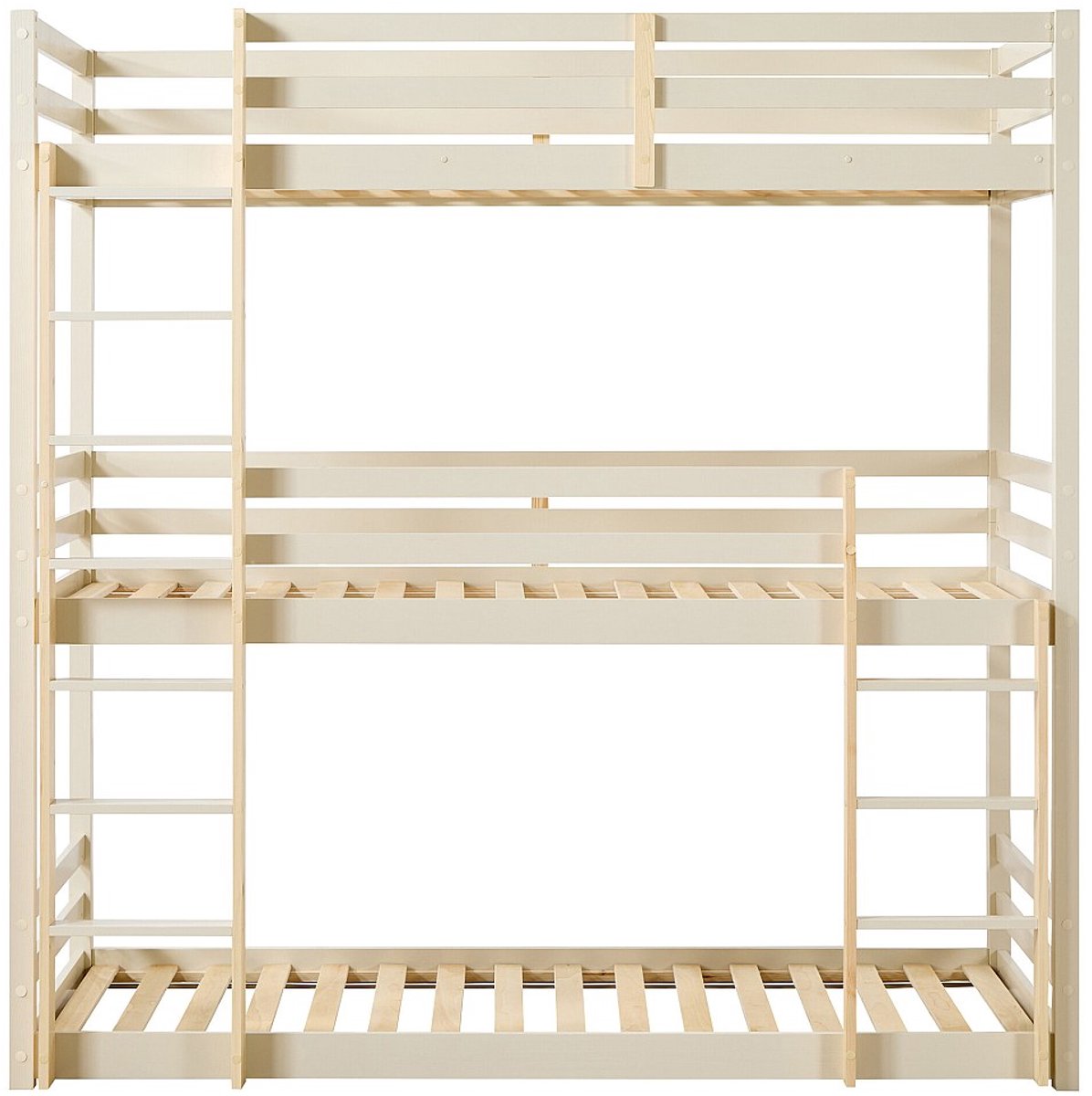 Vente-unique Stapelbed hout beige 90 x 200 cm