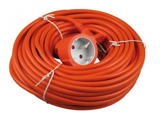 VB Verlengsnoer 20 meter – H05VV-F – 2×1.5mm² – Zonder randaarde – Oranje