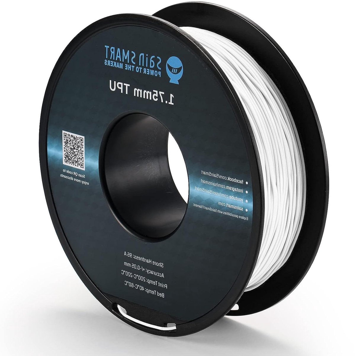 TPU 3D-printerfilament - Flexibel filament Printerdraad - 3D-printen maken - Dimensionale nauwkeurigheid - 175 mm 08 kg - Wit