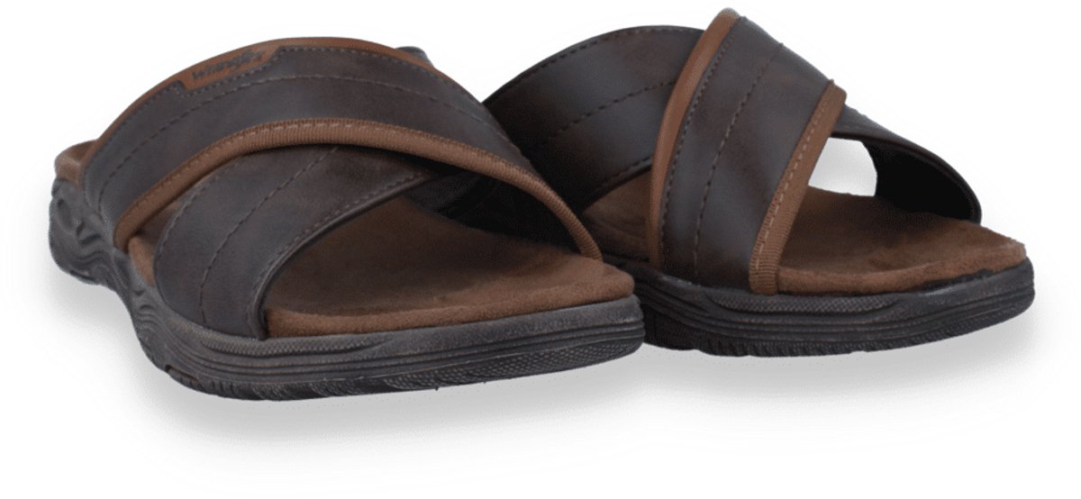 Wrangler Heren Slipper Tripp Slider Men Low Chestnut Cognac Bruin