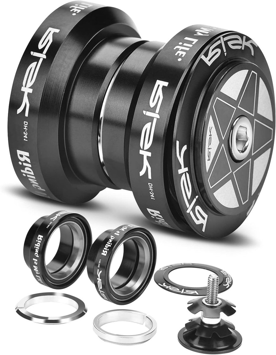 Aluminium Fietshoofdset voor Mountainbikes, Vervangbare 28.6mm Stuurvork, 34mm Fietshoofdset voor Optimale Prestaties en Stabiliteit