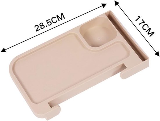 Stoel met opbergvak, campingtafel, opvouwbaar, aluminiumlegering, kaki van Merkloos — afbeelding 2