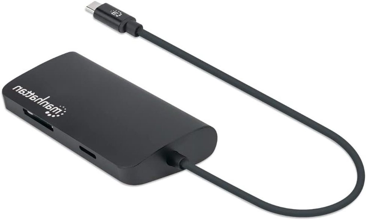 USB-C Hub - Docking Station - Werkplek Uitbreiden - Tot 100W PD - 30 cm Kabel - Zwart
