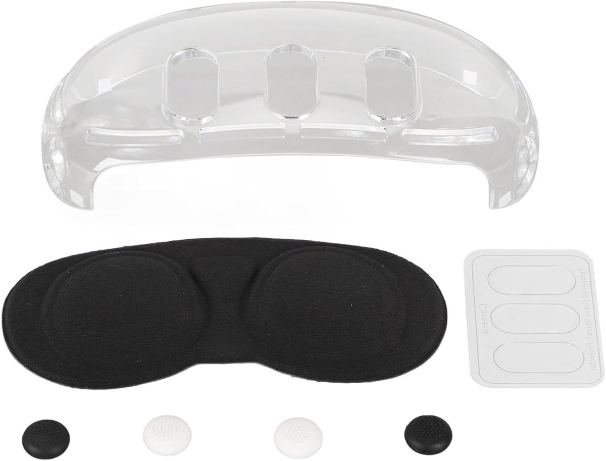 Beschermende Hoes en Lenscover Set voor VR Headset, Inclusief Joystick Antislip Caps, Transparant en Duurzaam