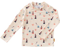 Fresk Zwemshirt 74 - Sneldrogende Zwemkleding voor Kinderen - UPF 50 - Zwemshirt voor Jongens - Zwempak met Lange Mouwen - Creme - Lighthouse