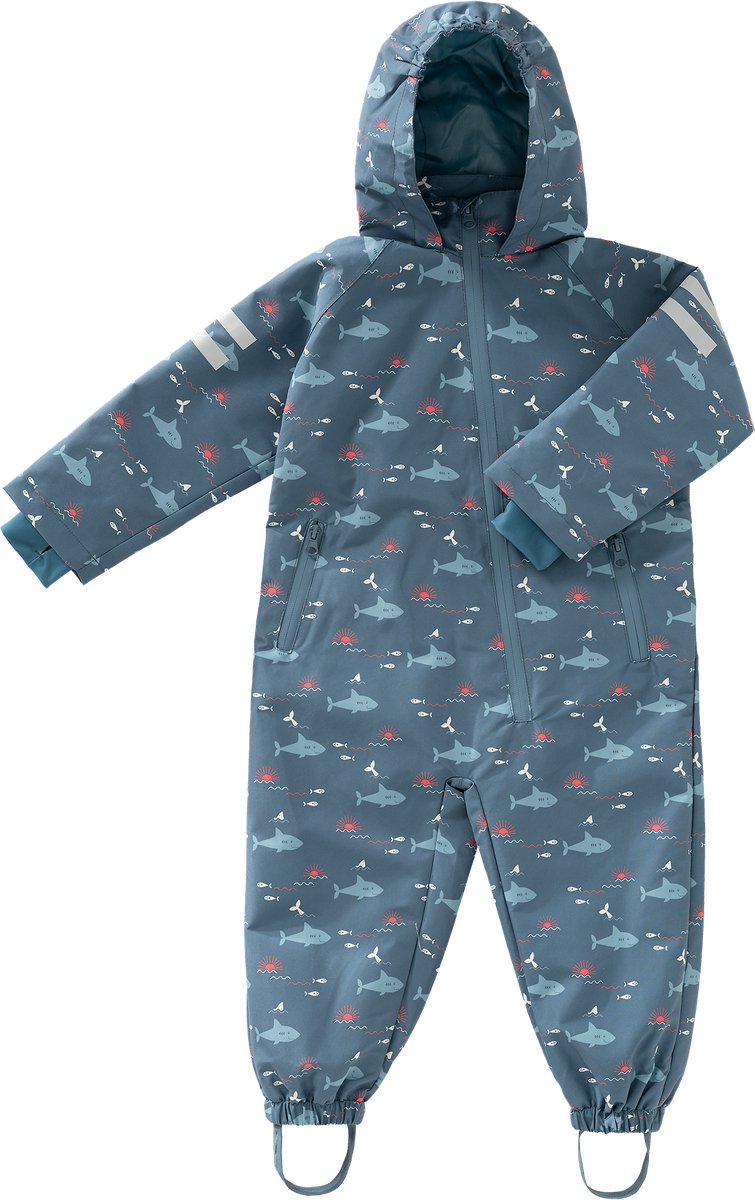 Fresk Regenpak voor Kinderen 3 yrs Buitenspeelpak Regenoverall Regenkleding met Ritssluiting Reflecterend Elastische Afsluitingen Jongens Shark