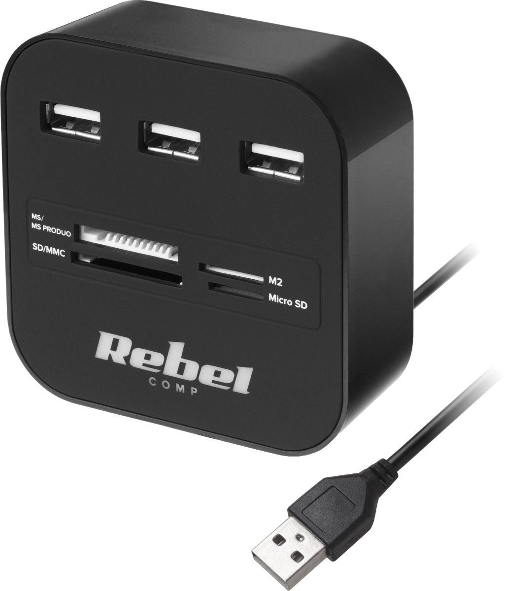 Rebel - USB 2.0 Hub - Splitter - 480 Mb/s - MicroSD