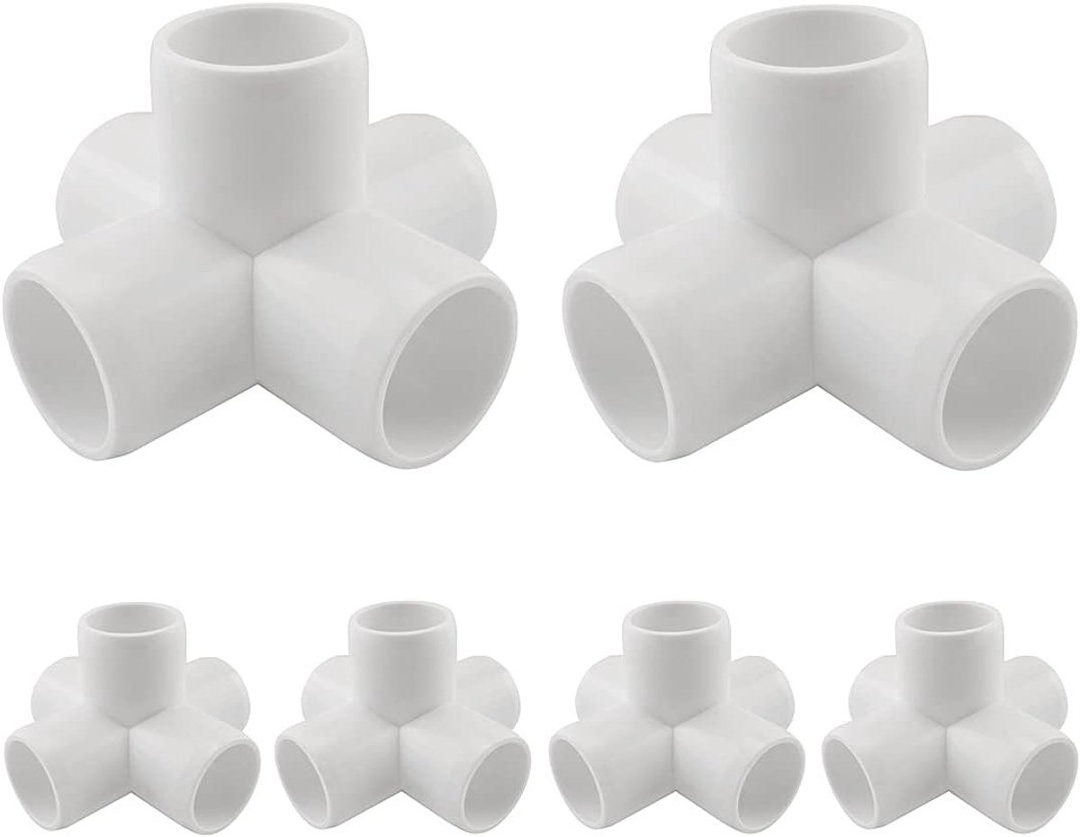 PVC Elleboog Montage - Hoek Connector - Structuur Bouwen - 5-Weg Ontwerp - 1/2 Inch - Wit